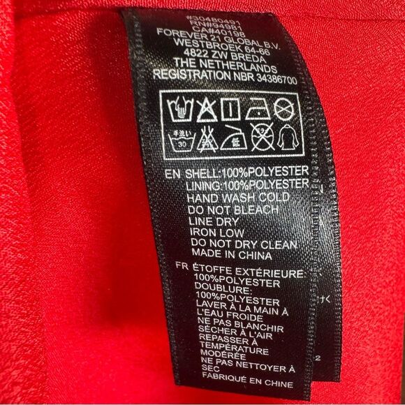 Red side pleated shift dress size small - Picture 5 of 6